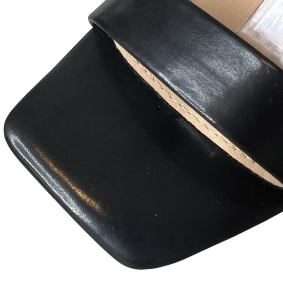 Black Strappy Open Toe Heeled Sandals Square Toe Wrap Ankle Strap 3” Heel Size 7 - Picture 6 of 11